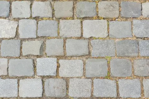 Stone Block with Grass - Background, texture Stock Photos