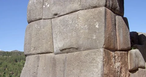 Stone Block Pillar in Cusco Video stock 78705118