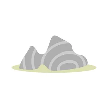 Stone block with radial lines lying on ground Stock Illustration