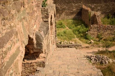 The Stone block Steps walk path in the park/Fort stock photograph image Stock Photos