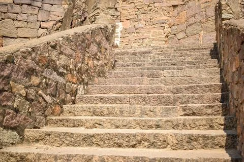 The Stone block Steps walk path in the Fort stock photograph image Stock Photos