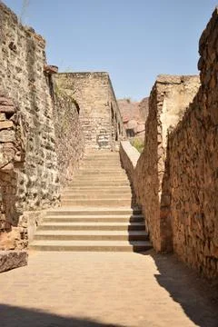 The Stone block Steps walk path in the Fort stock photograph image Stock Photos