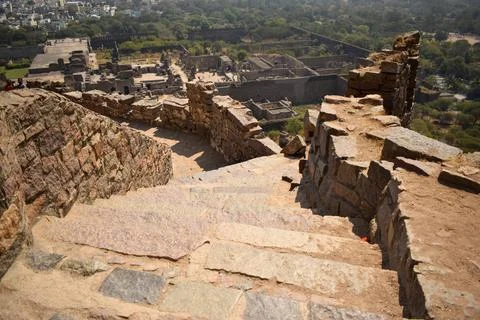 The Stone block Steps walk path in the Fort stock photograph image 스톡 사진