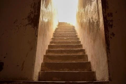 The Stone block Steps walk path in the park/Fort stock photograph image Stock-Fotos