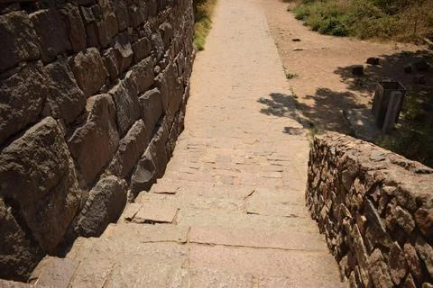 The Stone block Steps walk path in the Fort stock photograph image Stock Photos