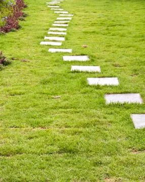 Stone block walk path Stock Photos
