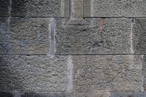Stone block wall seamless background and texture Stock Photos