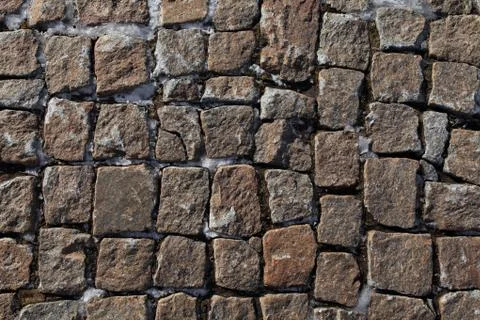 Stone blocks covered with snow Stockfoto's
