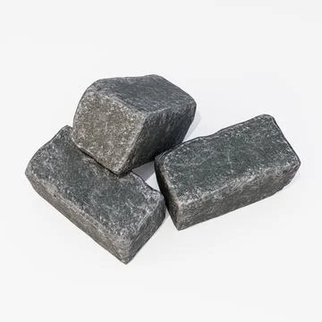 Stone blocks isolated on white background Illustrazione stock