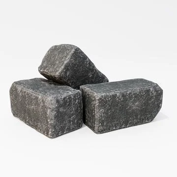 Stone blocks isolated on white background Illustrazione stock