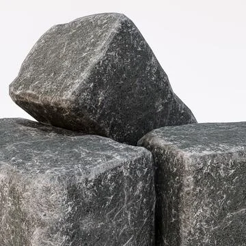 Stone blocks isolated on white background Illustrazione stock