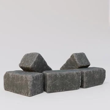 Stone blocks isolated on white background Illustrazione stock