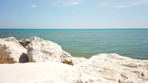 Stone Blocks in Preserving the Coasts from the Impact of the Swells Stock Footage 271303342