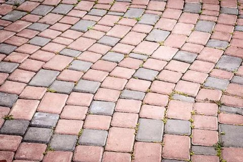 Stone blocks in the walkway Stock Photos