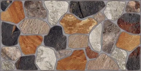 Stone blocks in wall decor tile background texture Stock Photos