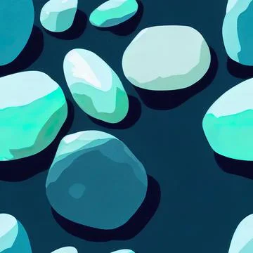 Stone blue simple seamless pattern. Stock Illustration