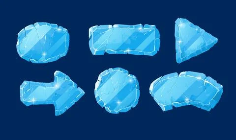 Stone boards, vector illustrations isolated on blue. Stock Illustration