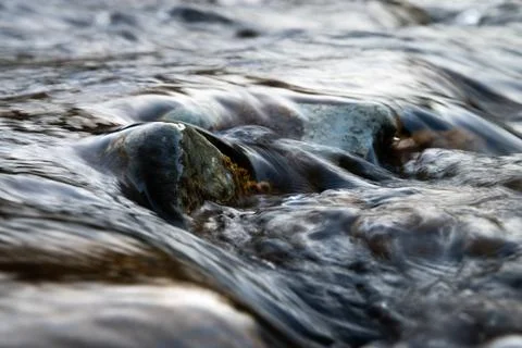 Stone bottom in shallow mountain stream Stock Photos