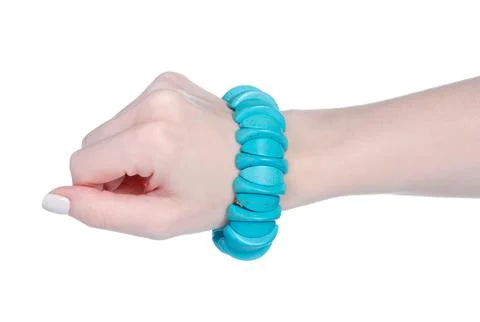 Stone bracelet gem in hand Stock Photos
