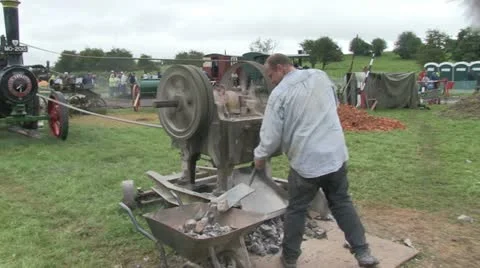 Stone braking machine 06 1 Stock Footage 20465834