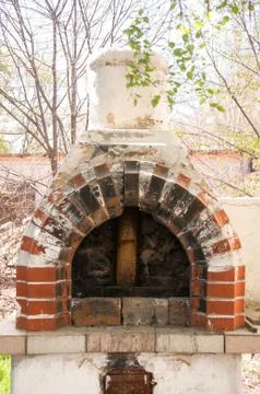Stone brazier in the open air Stock Photos
