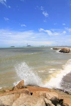 Stone breakwater Stock Photos