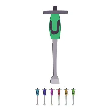 Stone brick chisel vector cartoon graphic Stock Illustration