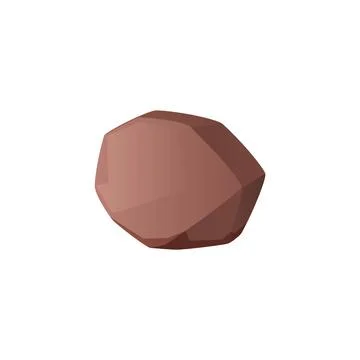 Stone brick, cobblestone vector icon, brown rock stone of clay block, one Stock Illustration