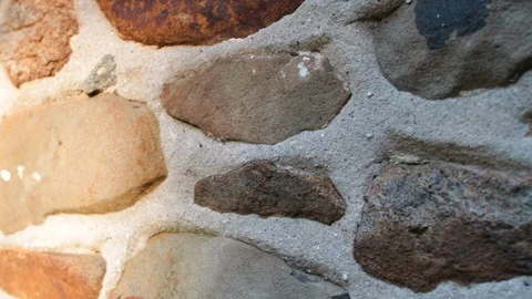 Stone brick wall close left to right.mov Stock Footage 95763153