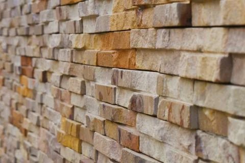 Stone brick wall for pattern and background Stock Photos