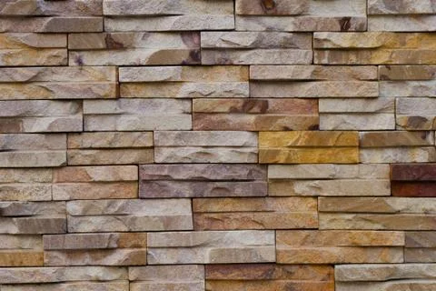 Stone brick wall for pattern and background Stock Photos