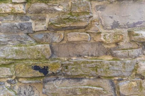 Stone Brick Wall. Rustic Style. Stock Photos