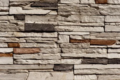 Stone Brick wall seamless background - texture pattern for continuous replica Stock Photos