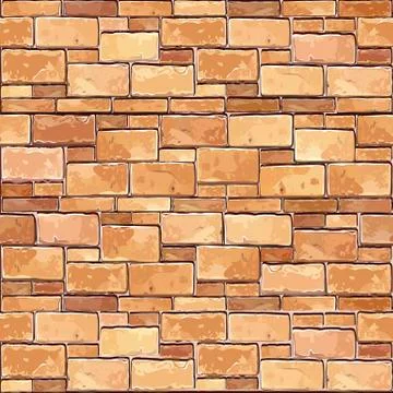 Stone Brick wall seamless Vector illustration background - texture pattern fo Stock Illustration