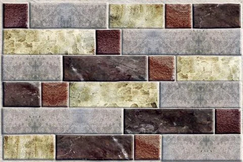 Stone brick wall tile background texture Stock Photos