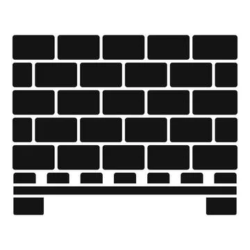 Stone bricks pallet icon, simple style Stock Illustration
