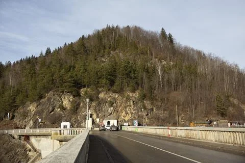 Stone bride road in mountains Stock Photos