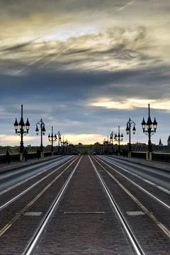 Stone bridge at dusk Stock Photos