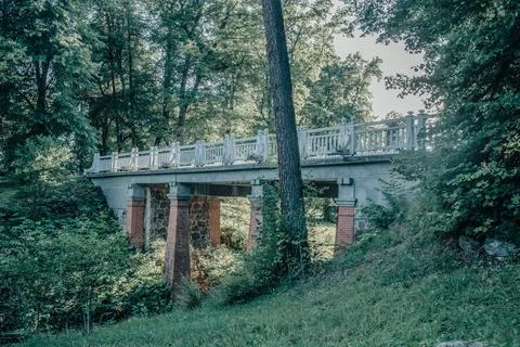 Stone Bridge in the Forest Foto stock