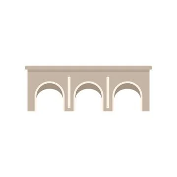 Stone bridge icon flat vector. River arch Stock Illustration