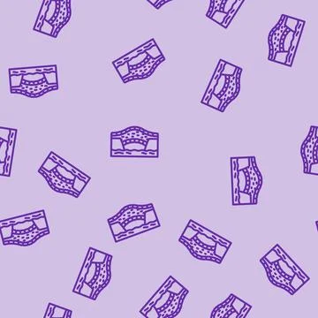Stone bridge line vector seamless pattern Stock Illustration