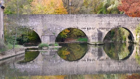 Stone bridge in Luxembourg. Stock Footage 97862828