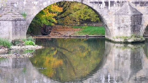 Stone bridge in Luxembourg. Stock Footage 97862997