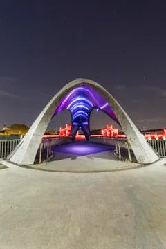 Stone bridge in madrid Stock Photos