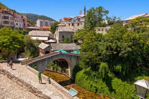 Stone Bridge in Mostar Stock Photos