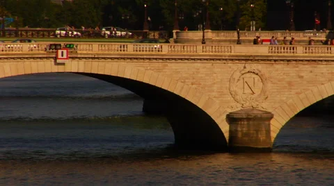 Stone Bridge Paris  Stock Footage 47533650