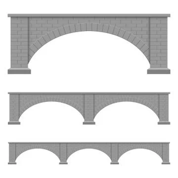 Stone bridge vector design illustration isolated on white background Illustrazione stock