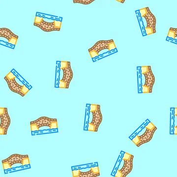 Stone bridge vector seamless pattern Stock Illustration