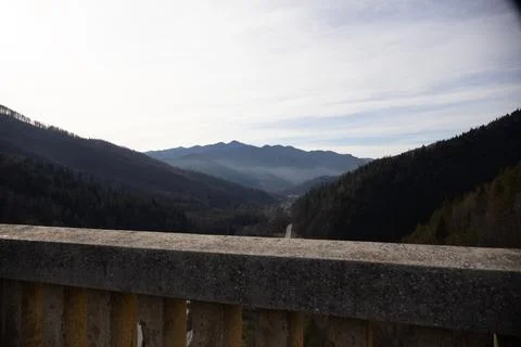 Stone bridge view of mountains Stock Photos