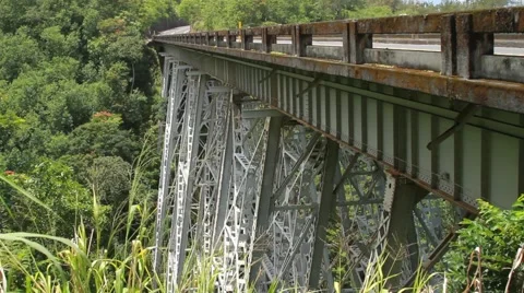 Stone bridge, waterfall in BG Stock-Footage 44877533